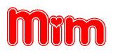 The image displays the word Mim written in a stylized red font with hearts inside the letters.