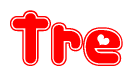 The image displays the word Tre written in a stylized red font with hearts inside the letters.
