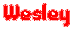 The image displays the word Wesley written in a stylized red font with hearts inside the letters.