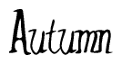The image is a stylized text or script that reads 'Autumn' in a cursive or calligraphic font.