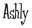 The image is a stylized text or script that reads 'Ashly' in a cursive or calligraphic font.