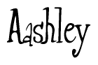 The image is a stylized text or script that reads 'Aashley' in a cursive or calligraphic font.