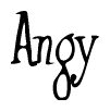 The image is a stylized text or script that reads 'Angy' in a cursive or calligraphic font.