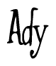 The image contains the word 'Ady' written in a cursive, stylized font.
