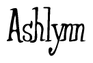 The image is a stylized text or script that reads 'Ashlynn' in a cursive or calligraphic font.