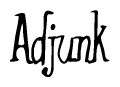 The image is a stylized text or script that reads 'Adjunk' in a cursive or calligraphic font.