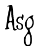 The image is of the word Asg stylized in a cursive script.