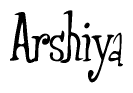 The image is of the word Arshiya stylized in a cursive script.