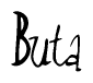 The image contains the word 'Buta' written in a cursive, stylized font.