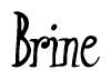 The image is of the word Brine stylized in a cursive script.