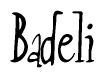 The image contains the word 'Badeli' written in a cursive, stylized font.