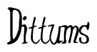 The image is of the word Dittums stylized in a cursive script.