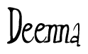 The image contains the word 'Deenna' written in a cursive, stylized font.