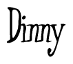 The image contains the word 'Dinny' written in a cursive, stylized font.
