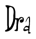 The image is a stylized text or script that reads 'Dra' in a cursive or calligraphic font.