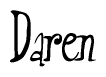 The image contains the word 'Daren' written in a cursive, stylized font.
