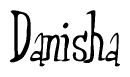 The image contains the word 'Danisha' written in a cursive, stylized font.