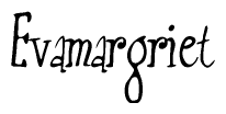The image is of the word Evamargriet stylized in a cursive script.