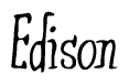 The image is of the word Edison stylized in a cursive script.