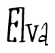 The image contains the word 'Elva' written in a cursive, stylized font.