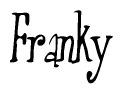 The image is a stylized text or script that reads 'Franky' in a cursive or calligraphic font.