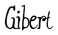 The image is of the word Gibert stylized in a cursive script.