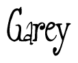 The image is of the word Garey stylized in a cursive script.