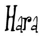 The image contains the word 'Hara' written in a cursive, stylized font.