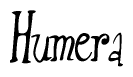 The image contains the word 'Humera' written in a cursive, stylized font.