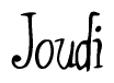 The image contains the word 'Joudi' written in a cursive, stylized font.