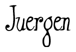 The image is a stylized text or script that reads 'Juergen' in a cursive or calligraphic font.