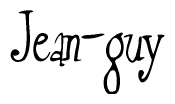 The image is of the word Jean-guy stylized in a cursive script.