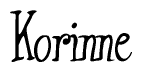 The image is a stylized text or script that reads 'Korinne' in a cursive or calligraphic font.