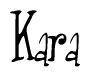 The image is of the word Kara stylized in a cursive script.