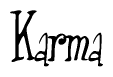The image is a stylized text or script that reads 'Karma' in a cursive or calligraphic font.
