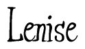 The image is of the word Lenise stylized in a cursive script.