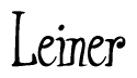 The image is a stylized text or script that reads 'Leiner' in a cursive or calligraphic font.