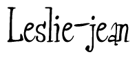 The image is of the word Leslie-jean stylized in a cursive script.
