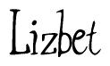 The image is a stylized text or script that reads 'Lizbet' in a cursive or calligraphic font.
