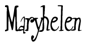 The image is of the word Maryhelen stylized in a cursive script.