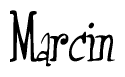 The image contains the word 'Marcin' written in a cursive, stylized font.