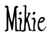 The image is of the word Mikie stylized in a cursive script.
