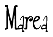 The image contains the word 'Marea' written in a cursive, stylized font.