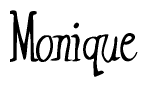 The image is of the word Monique stylized in a cursive script.