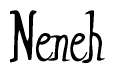 The image is of the word Neneh stylized in a cursive script.