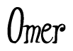 The image is a stylized text or script that reads 'Omer' in a cursive or calligraphic font.