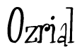 The image contains the word 'Ozrial' written in a cursive, stylized font.