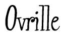 The image is of the word Ovrille stylized in a cursive script.