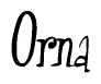 The image is of the word Orna stylized in a cursive script.