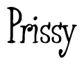 The image contains the word 'Prissy' written in a cursive, stylized font.